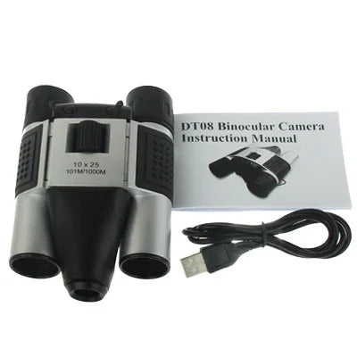 Binóculos Câmara Digital 5 em 1 10×25mm (Câmara Binóculos + Câmara de Vídeo + Câmara Digital + Webcam + Leitor de Cartão TF), Campo de Visão: 101m/1000m, Tamanho: 135 × 100 × 24mm, 10X25