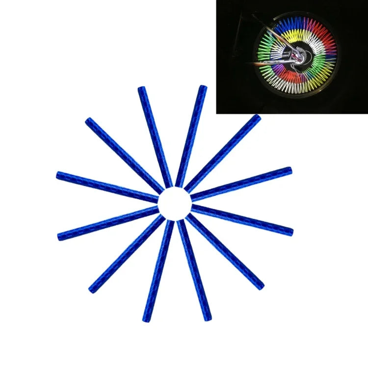 OQSPORT 12 PCS Refletores para Raios de Roda de Bicicleta Clipe de Montagem Reflector Tira de Luz de Aviso
