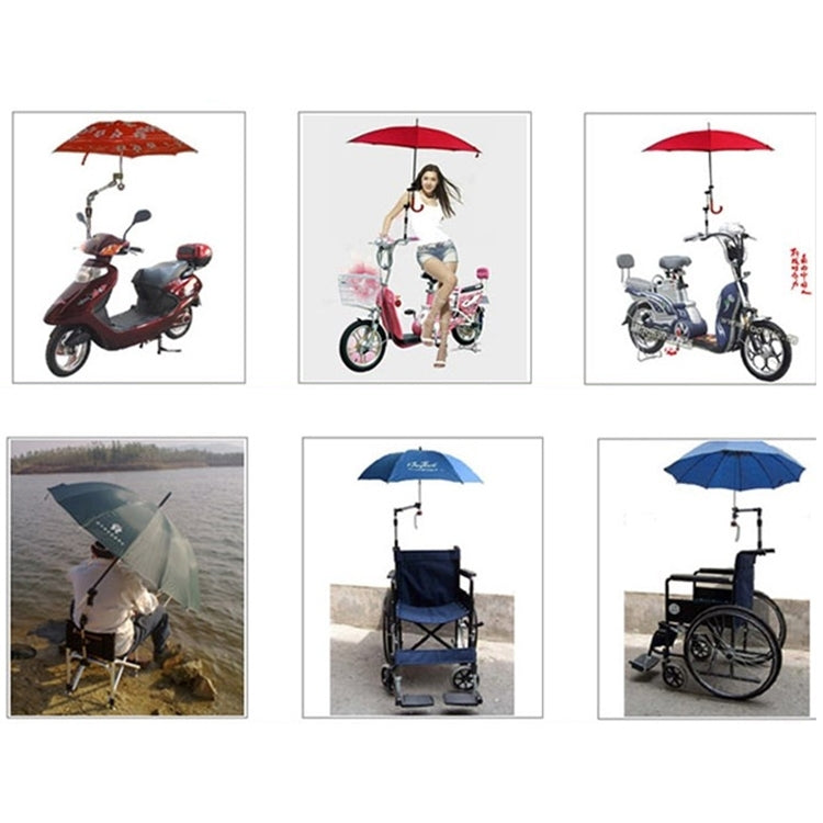 Suporte Dobrável Ajustável Universal em Aço Inoxidável para Guarda-chuva de Ciclismo, Suporte de Montagem com Ângulo Ajustável para Bicicleta e Motociclo