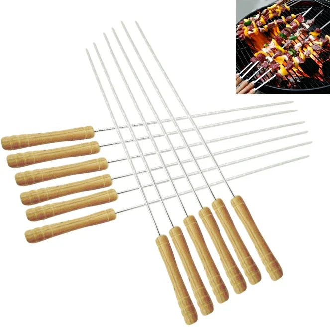 12 Agulhas para Churrasco de Campismo Exterior, Comprimento: 30cm