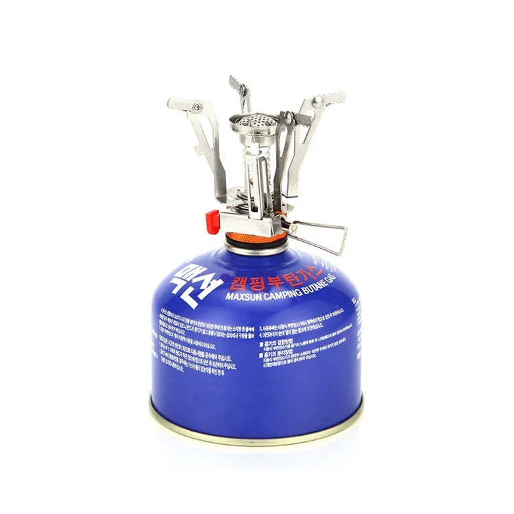 Fogão a gás portátil ultra mini em aço inoxidável para uso ao ar livre, mini aço inoxidável
