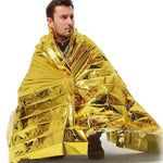 Manta de Emergência Compacta, Leve, Aluminizada, à Prova de Vento e Água, Envolvente Corporal, Folha de Sobrevivência para Exterior 140 x 210cm, 140x210cm