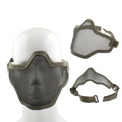 Máscara de Proteção Meio Rosto Estilo Rede com Alça Elástica, Máscara Estilo Rede (Verde Exército), Máscara Meio Rosto Estilo Rede (Preto), Máscara Estilo Rede (Castanho)