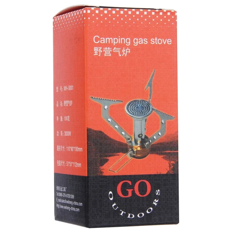 Fogão a Gás Ultra Mini Portátil em Aço Inoxidável para Campismo WH-S001, WH-S001