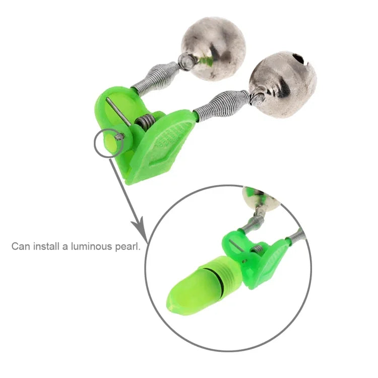 10 PCS Fishing Accessory Twin Bells Clip On Fishing Rod Fishing Bait Alarm, Random Color Delivery, Fishing Bait Alarm