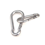 Mosquetão M5 em Aço Inoxidável Gancho de Mola Multiusos Fecho para Montanhismo Gancho para Campismo, Diâmetro Interno: 4,9mm, M5