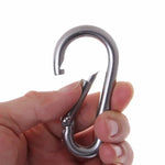 Mosquetão M5 em Aço Inoxidável Gancho de Mola Multiusos Fecho para Montanhismo Gancho para Campismo, Diâmetro Interno: 4,9mm, M5