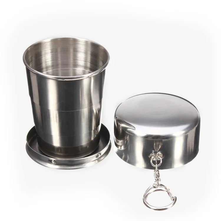 Copo Retrátil em Aço Inoxidável para Exterior, Tamanho: 85 x 72 x 72 mm (Grande), Tamanho: 85 x 72 x 72 mm