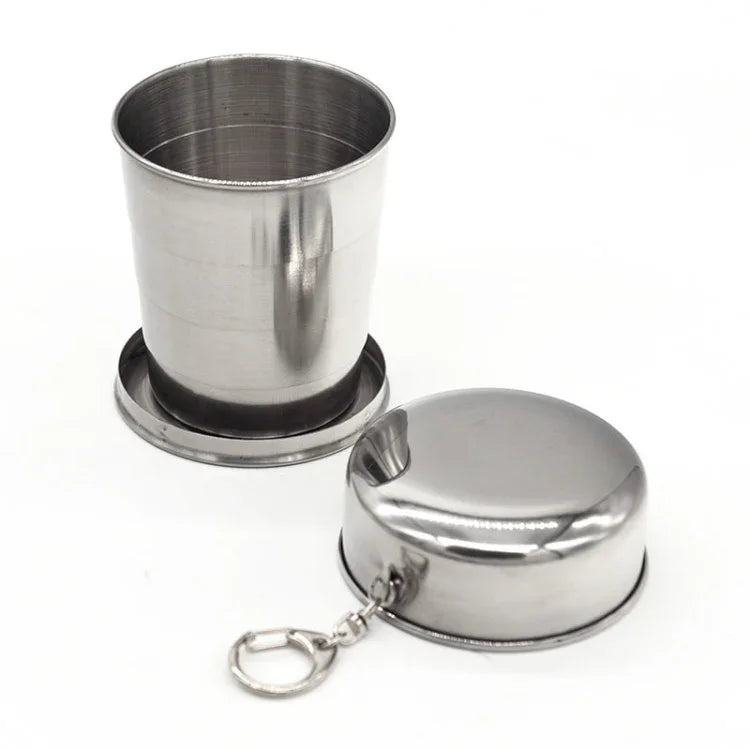 Copo Retrátil em Aço Inoxidável para Exterior, Tamanho: 85 x 72 x 72 mm (Grande), Tamanho: 85 x 72 x 72 mm