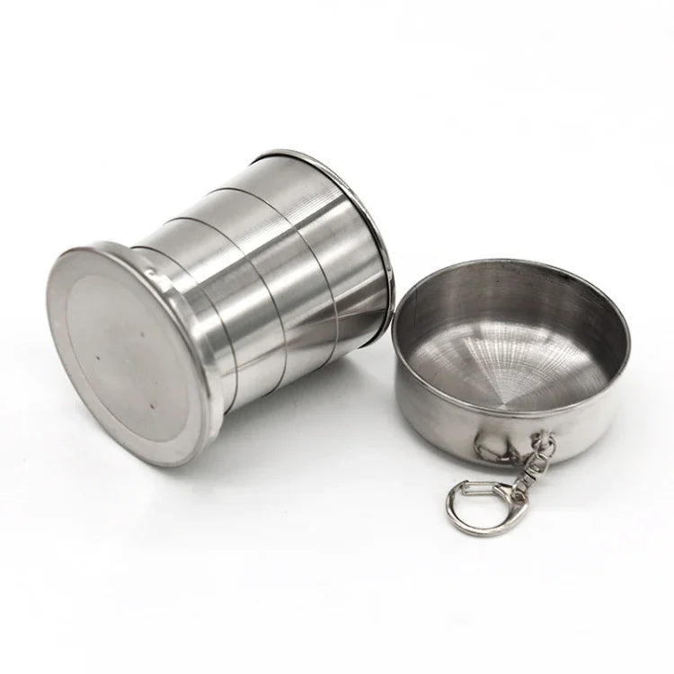 Copo Retrátil em Aço Inoxidável para Exterior, Tamanho: 85 x 72 x 72 mm (Grande), Tamanho: 85 x 72 x 72 mm