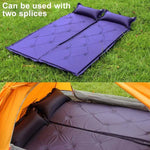 Colchão Insuflável Automático com Almofada, Resistente à Humidade, 183x57x2,5cm Roxo, 183x57x2,5cm Verde