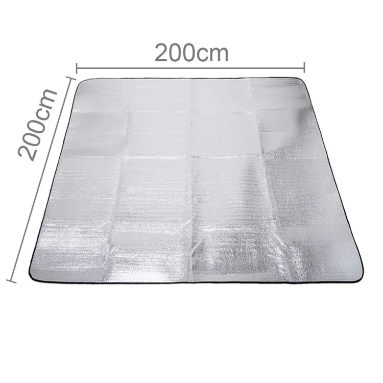 Colchão de Humidade Duplo em Alumínio com Espessura de 7mm / Colchão de Dormir para Campismo, Tamanho: 200cm x 200cm, Filme de Alumínio 200cm x 200cm