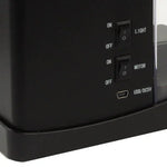 Aquário de Secretária USB Mini Tanque de Peixes com Água Corrente e 6 Luzes LED, Ecrã LCD com Relógio, Calendário, Hora e Alarme (Capacidade para 1,5 Quartos de Água)