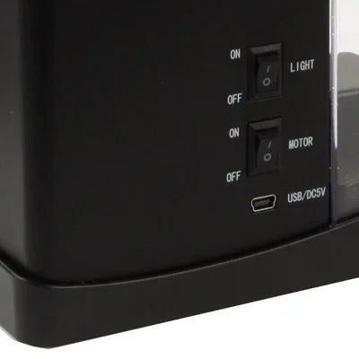 Aquário de Secretária USB Mini Tanque de Peixes com Água Corrente e 6 Luzes LED, Ecrã LCD com Relógio, Calendário, Hora e Alarme (Capacidade para 1,5 Quartos de Água)