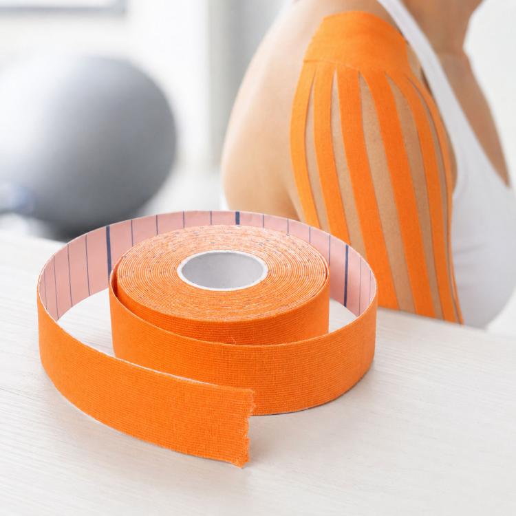 Bandagem Terapêutica Impermeável para Cuidados Musculares com Fita de Kinesiologia, Tamanho: 5m (L) x 2.5cm (W), Tamanho: 5m x 2.5cm