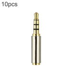 Conector jack áudio 3.5mm 4 pinos para adaptadores 2.5mm 4 pinos (10 unidades num pacote, preço para 10 unidades), macho 3.5mm para fêmea 2.5mm