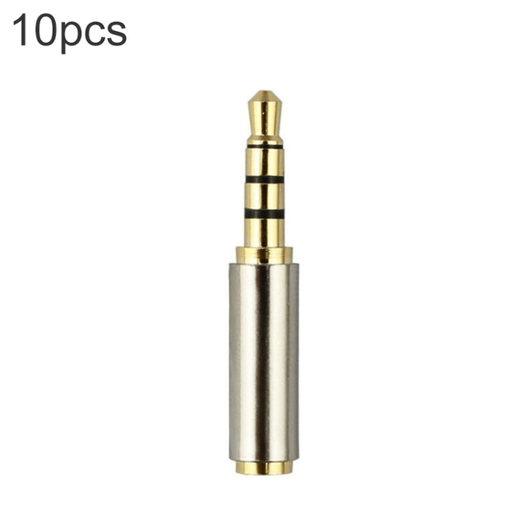 Conector jack áudio 3.5mm 4 pinos para adaptadores 2.5mm 4 pinos (10 unidades num pacote, preço para 10 unidades), macho 3.5mm para fêmea 2.5mm