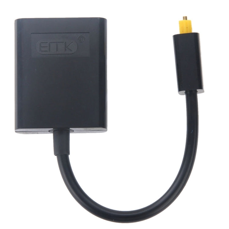 Divisor de áudio digital EMK Toslink fibra ótica 1 para 2 cabo adaptador para leitor DVD, 1 para 2