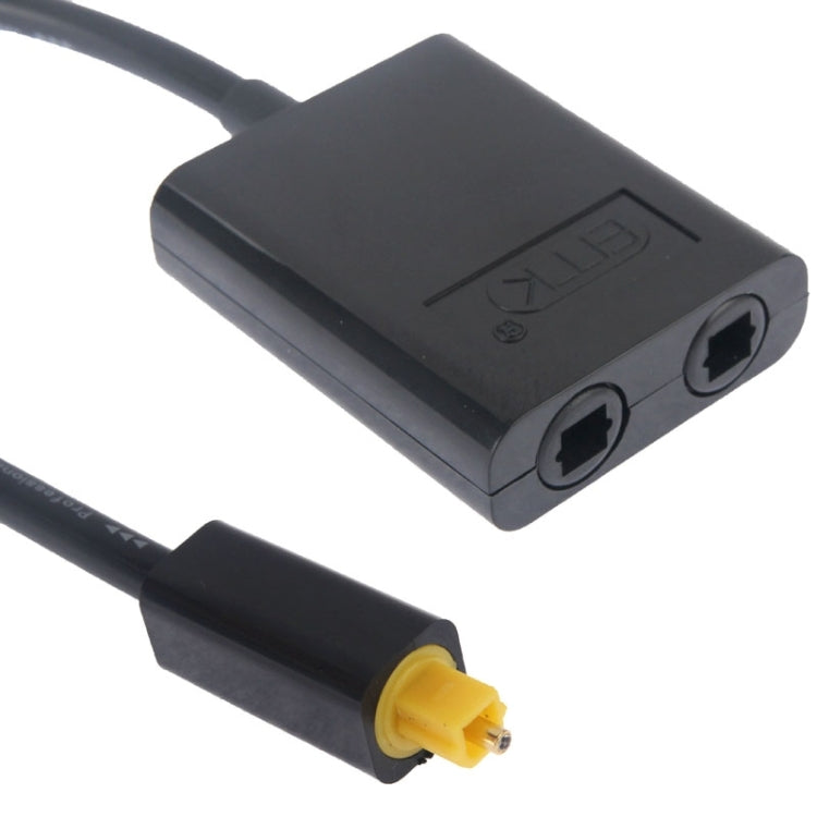 Divisor de áudio digital EMK Toslink fibra ótica 1 para 2 cabo adaptador para leitor DVD, 1 para 2