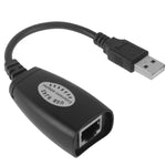 Extensor de rede USB 2.0 CAT5 / CAT5E / CAT6 RJ45 para 4 portas USB cabo repetidor LAN, 4 portas USB
