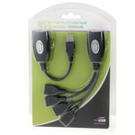 Extensor de rede USB 2.0 CAT5 / CAT5E / CAT6 RJ45 para 4 portas USB cabo repetidor LAN, 4 portas USB