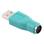 Adaptador USB A macho para mini DIN6 fêmea (PS/2 para USB), PS/2 fêmea para USB macho