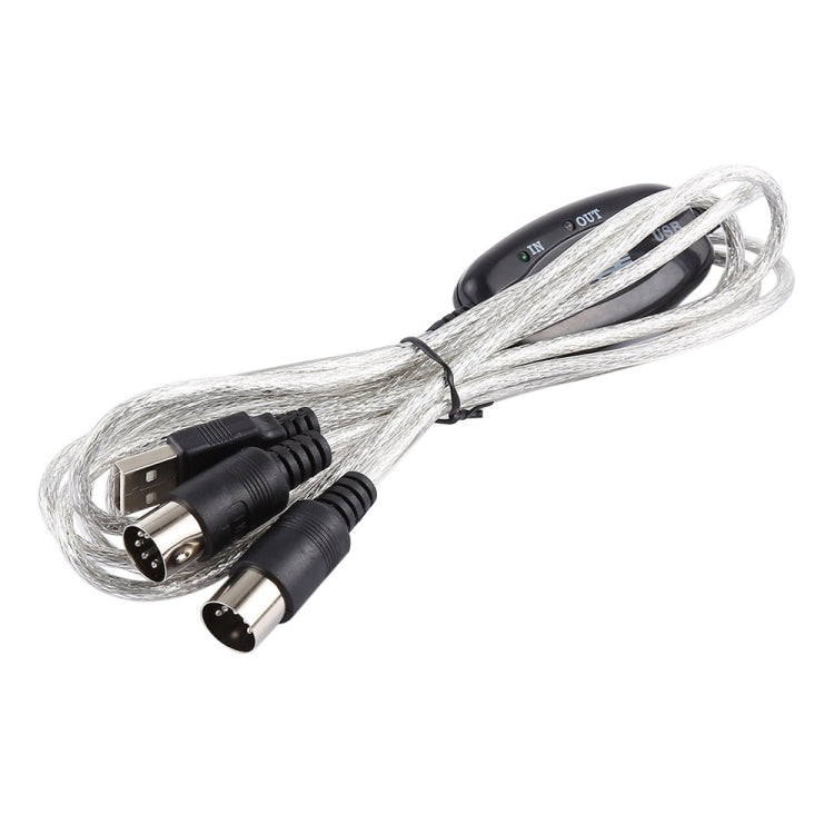 Cabo adaptador conversor de interface USB para piano elétrico MIDI, Comprimento: 1,8m