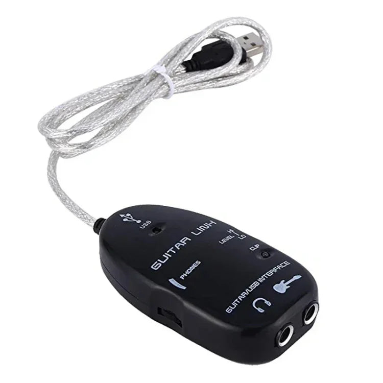 Cabo USB Interface Guitar Link para PC / MAC Gravação, Cabo USB Interface Guitar Link (Preto), Cabo USB Interface Guitar Link (Branco)
