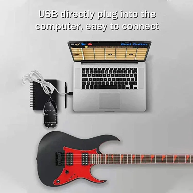Cabo USB Interface Guitar Link para PC / MAC Gravação, Cabo USB Interface Guitar Link (Preto), Cabo USB Interface Guitar Link (Branco)