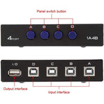FENGJIE FJ-IA4B-C Caixa de comutador de partilha de tecla USB 2.0 de alta velocidade com 4 portas para PC, computador, scanner, impressora, FENGJIE FJ-IA4B-C
