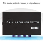 FENGJIE FJ-IA4B-C Caixa de comutador de partilha de tecla USB 2.0 de alta velocidade com 4 portas para PC, computador, scanner, impressora, FENGJIE FJ-IA4B-C