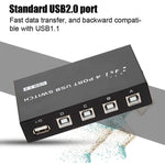 FENGJIE FJ-IA4B-C Caixa de comutador de partilha de tecla USB 2.0 de alta velocidade com 4 portas para PC, computador, scanner, impressora, FENGJIE FJ-IA4B-C