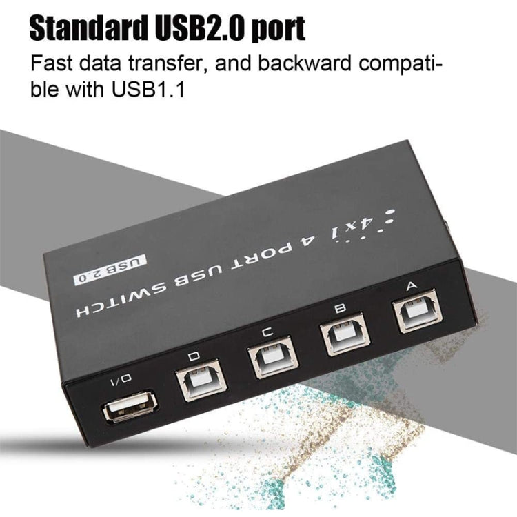 FENGJIE FJ-IA4B-C Caixa de comutador de partilha de tecla USB 2.0 de alta velocidade com 4 portas para PC, computador, scanner, impressora, FENGJIE FJ-IA4B-C