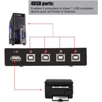 FENGJIE FJ-IA4B-C Caixa de comutador de partilha de tecla USB 2.0 de alta velocidade com 4 portas para PC, computador, scanner, impressora, FENGJIE FJ-IA4B-C