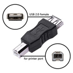Conector adaptador USB 2.0 A fêmea para B macho AF para BM para impressora
