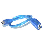 Cabo Adaptador OTG Mini USB 5 Pinos para USB 2.0 AF, Comprimento: 22cm (Azul), 22cm