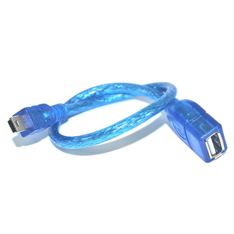 Cabo Adaptador OTG Mini USB 5 Pinos para USB 2.0 AF, Comprimento: 22cm (Azul), 22cm