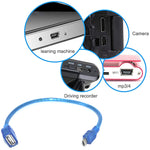Cabo Adaptador OTG Mini USB 5 Pinos para USB 2.0 AF, Comprimento: 22cm (Azul), 22cm