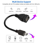Mini 5-pin USB to USB 2.0 AF OTG Adapter Cable, Mini USB, 12cm(Black)