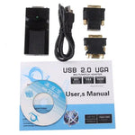 Adaptador USB 2.0 para Display DVI / VGA / HDMI, Suporta Full HD 1080P, Expansível até 6 Unidades de Display, Resolução USB 2.0: 1920*1080