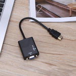 Cabo de Conversão de Vídeo HDMI para VGA + Saída de Áudio 26cm com Cabo de Áudio 3,5mm, Suporta Full HD 1080P, Comprimento: 26cm