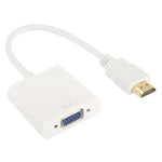 Cabo HDMI para VGA + Saída de Áudio Full HD 1080P 24cm para Computador / DVD / Receptor Digital / Portátil / Telemóvel / Media Player, Comprimento: 24cm (Branco)