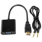 Cabo HDMI para VGA + Saída de Áudio Full HD 1080P 24cm para Computador / DVD / Receptor Digital / Portátil / Telemóvel / Media Player, Comprimento: 24cm (Branco)