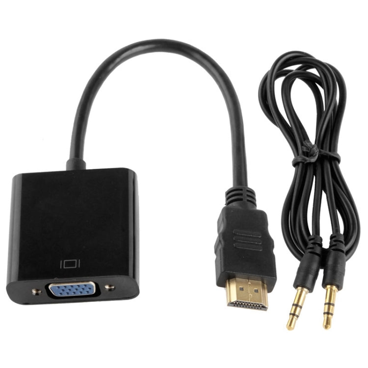 Cabo HDMI para VGA + Saída de Áudio Full HD 1080P 24cm para Computador / DVD / Receptor Digital / Portátil / Telemóvel / Media Player, Comprimento: 24cm (Branco)