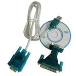 Cabo USB para RS232 9 Pinos Macho & Adaptador RS232 9P Fêmea para RS232 25 Pinos Macho com Chip Único, USB para RS232 com Chip Único