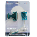 Cabo USB para RS232 9 Pinos Macho & Adaptador RS232 9P Fêmea para RS232 25 Pinos Macho com Chip Único, USB para RS232 com Chip Único