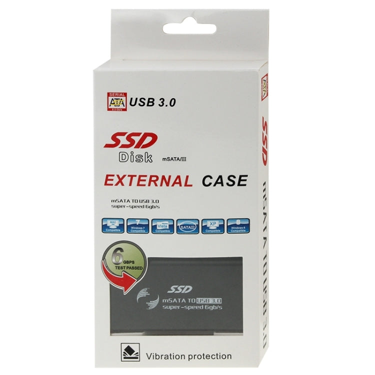 Caixa para disco sólido mSATA SSD 6Gb/s para USB 3.0