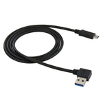 Cabo adaptador USB-C / Type-C 3.1 macho para USB 3.0 com ângulo de 90 graus para a esquerda, 1m