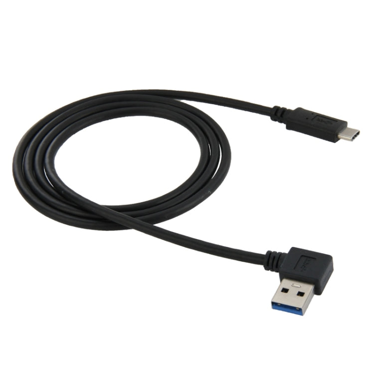 Cabo adaptador USB-C / Type-C 3.1 macho para USB 3.0 com ângulo de 90 graus para a esquerda, 1m