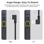 Cabo adaptador USB-C / Type-C 3.1 macho para USB 3.0 com ângulo de 90 graus para a esquerda, 1m